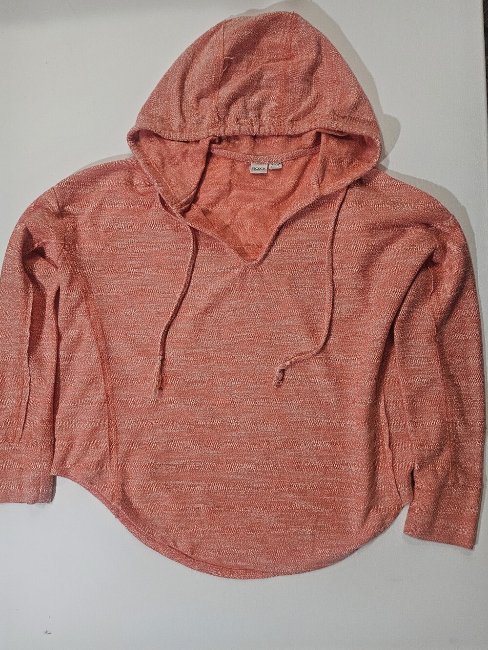 Roxy Hooded Pullover Womens Size Medium Orange Space Dye Athleisure